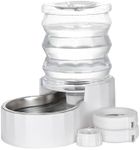 RIZZARI Upgraded 5L Automatic Gravity Dog Water Bowl Dispenser, 100% BPA-Free, Stainless Steel Cat Water Dispenser, Large Capacity Water Dispenser with Two Caps and Filters (5L+)