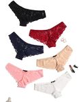 Avidlove Sexy Panties for Women Lace Underwear 6 Pack Tangas Panties with Bow Decor