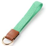 Vicloon Wrist Lanyard, Wrist Lanyard Key Chain, Keychain Lanyard Wristlet Strap with Metal Keyring Leather Wristband Key Chain for Car Keys ID Badges Card (Green)