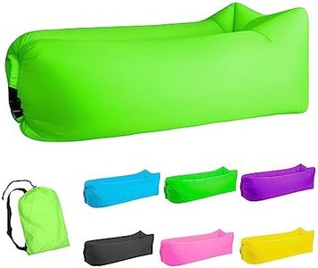 LONGJIN Inflatable Lounger Air Sofa Hammock, Inflatable Couch for Camping, Portable Waterproof Anti-Air Leaking Pouch Couch Air Chair for Outdoor, Beach, Hiking, Picnics, Music Festivals (Green)