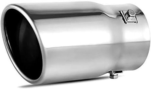 AUTOSAVER88 Adjustable 2.5 Inch Inlet Exhaust Tip, 1.0"-2.5" Inlet 3.5" Outlet 6" Long, Stainless Steel Exhaust Pipe Tips for 1.5"/1.75"/2"/2.25"/2.5" Outside Diameter Tailpipe, Bolt On, Chrome