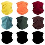 Toes Home Outdoor Magic Headbands Bandana Scarf Neck Gaiter Hairwraps Face Mask UV Resistence Seamless Headwear 9PCS (Bright Color)