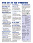 Word 2016 for Mac Introduction Quick Reference Guide (Cheat Sheet of Instructions, Tips & Shortcuts - Laminated Card)