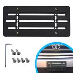 Front Bumper License Plate Bracket for Toyota 2000-2023, Plate Holder Set w 6 Unique Screw Bolts & Wrench Kit, License Tag Mounting Kit, Quality Plate Holders, Premium Car & Truck Accessories