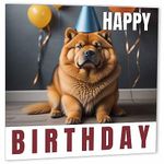 Chow Chow Birthday Card 147 x 147mm Cute Dog Birthday Card