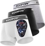 KOOPOW 3-Pack Youth Cup Underwear Boys Baseball Cup Youth Briefs With Soft Protective Athletic Cup Baseball, Football, Lacrosse