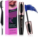 4D Silk Fiber Lash Mascara Blue Waterproof with Folding Eyelash Comb Brush - Lengthening, Volumizing, Long-Lasting, Natural Eye Makeup