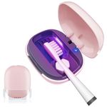 ECTEST Toothbrush Sanitizer and Holder, UVC Toothbrush Sterilizer Covers with Holder, Rechargeable Portable Toothbrush Cleaner Case for All Toothbrushes, Suitable for Home & Travel