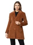 Lady Leaf Winter Wear Casual Tweed led flock Solid Womens Blazer's (9505 tan)