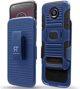 Motorola Moto Z2 Play Case, Rome Tech OEM Protective Slim Cell Phone Case with Kickstand Clip Holster for Motorola Moto Z2 Play - Blue