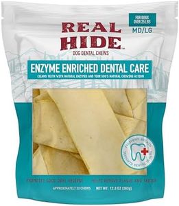 Real Hide | Enzyme Enriched Dental Care Dog Chews | Dog Dental Chews | Medium/Large | Aprox. 30 Chews