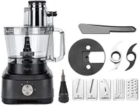 Magiccos 14-Cup French-Fry-Cutter Food Processor - Wide Mouth Large Feed Chute, Grey Color, Cheese Shredding, Meat Chopping, Shredding and Slicing, Mixing and Doughing, for Home Use