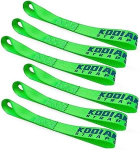 Soft Loop Tie Down Straps - 1.5 x 18 inches- 10,000 lb Load Capacity - Green 6 Pack - Loops for Securing ATV, UTV, Motorcycles, Scooters, Dirt Bikes, Lawn & Garden Equipment by KODIAK STRAPS