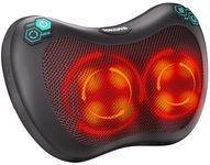 TOKZUVG Massage Pillow Shiatsu Back Massager with Heat 3 Speeds 2 Massage Directions 8 Deep Tissue Kneading Nodes for Lower Back Neck Shoulders Muscle Pain Relief Use at Home Car Gift for Men/Women