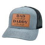 Dad in the street, Daddy in the sheets Hat, 112 Style Trucker Leather Patch Hat for Men & Women, 6 Panel Baseball Cap with Snapback Enclosure