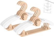 Voroly Baby Closet Hangers Ultra-Thin Non-Slip and Extendable Laundry Infant Pant Hanger for Newborn Clothes for Gift Adjustable Children Coat Hanger for Girl Boy Toddler Kids Child (8, Brown)