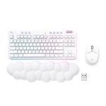 Logitech G Wireless Gaming Combo, G715 Keyboard and G705 Mouse, Customizable LIGHTSYNC RGB Lighting, Lightspeed Wireless, Bluetooth, Lightweight, PC/Mac/Laptop - White Mist