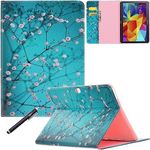 Galaxy Tab 4 10.1 Case - Newshine Stand Folio Case Cover for Samsung Galaxy Tab 4 10.1 Inch Tablet SM-T530NU, with Multiple Viewing Angles, Document Card Pocket (Almond Flowers)