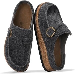 Project Cloud Genuine Leather Moccasin-Style Clogs for Women - Memory Foam and Water Resistant Mules Slip-on - Non-Slip and Durable Clogs Casual Shoes for Women Footwear (Carline, DKGREYFLAN,6)