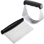 Multi-Purpose Dough Blender Mixer and Stainless Steel Pastry Scraper, Heavy Duty Pastry Cutter for Baking, Professional Butter Cutter, Kitchen Gadgets for Bake Masters