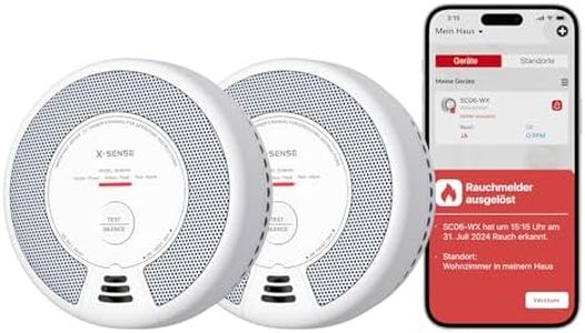 X-Sense Rauch- und Kohlenmonoxid Melder mit WLAN und austauschbarer Batterie, 2-in-1 Rauchmelder, intelligenter kombinierter Rauchmelder, kompatibel mit X-Sense Home Security App, SC06-WX, 2 Stück