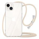 YESPURE for iPhone 14 Crossbody Case,iPhone 14 Case with Adjustable Lanyard Neck Cord Clear Soft Slim Thin TPU Anti-Scratch Not Yellowing Shockproof Protective Phone Cover 6.1 inch 2022 - Beige