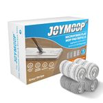 JOYMOOP Flat Mop Pads, Microfiber Mop Cleaning Pads, Washable Pads, Pads Replacement for JOYMOOP Flat Mop or Mop Bucket Set, Pack of 4 Refills 13inch - Grey and Stripe