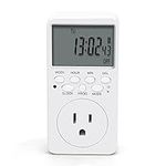 CANAGROW Indoor Digital Programmable Timers for Electrical Outlets,Outlet Timer, 7 Day Wall Plug in Light Timer Outlet,3-Prong Outlet for Appliances, 15A/1800W