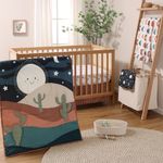 The Peanutshell Baby Crib Bedding Set for Boys or Girls, Neutral, 5 Pieces, Boho, Cactus, Moon, Stars Nursery Decor, Crib Comforter Set