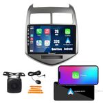 Kunfine CarPlay Android Auto Navigation Stereo GPS Radio Reverse Camera Display 9" IPS Touchscreen Headunit Tablet Media Player for Chevrolet Aveo Sonic T300 2011-2015, if Applicable Quad Core 2G+32G