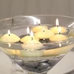 Wenzel maxi floating candles, pack of 8, large and with a long burn time of 8 hours off-white