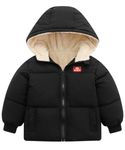 Kids4ever Baby Boys Girls Jacket Winter Coat Warm Fleece Zipper Hooded Outerwear with Two Pockets Snowsuit Black 3-4 Years