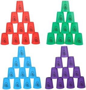 yeesport Sport Stacking Cups, 48pcs Sports Stacking Cups Speed Training Games for Travel Party Challenge Competition Gift for Kids and Adults (Blue+Green+Orange+Purple)