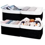 GRANNY SAYS Storage Bins for Shelves, Pack of 4 Large Storage Baskets for Organizing, Fabric Storage Boxes with Handles, Panier de Rangement, White/Black Closet Organizers and Storage for Clothes