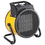 The Fellie Industrial Fan Heater, 3000 W Portable Tilting Space Heater, Waterproof Outdoor Electric Heater for Home Workshops Office Restaurant Garages, Yellow