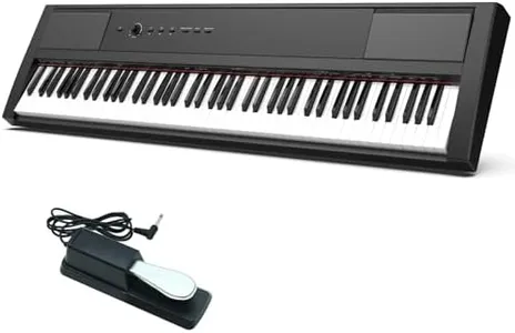 Homfan 88 Key Digital Piano Keyboard with Semi Weighted Keys,Full-Size Standard Key Electric Piano for Beginner,Portable Electric Piano with Sustain Pedal, Power Supply