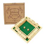 Kitchnexus 4-Player Shut The Box Wooden Table Game Classic Dice Board Toy