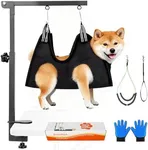 Breeze Touch Dog Grooming Table Arm - 35” Dog Grooming Stand with Clamp and Post, Loop Noose, No Sit Haunch Holder Grooming Restraint for Small & Medium Dogs