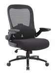 Boss Office Products Heavy Duty Flip Arm Mesh Task Chair 400-lb. Weight Capacity in Black