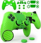 Foamy Lizard Eclipse PS5 Edge Controller Skin Combo Set | Dock Compatible, Protector Decals, Anti-Slip Soft Gel Silicone Cover, Faceplate Shell & Thumb Grips for PlayStation 5 Edge (Green)