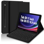 GOKOCO for Samsung Galaxy Tab S9 FE 10.9"/S9 11" Keyboard Case,Magnetic Detachable Keyboard Case with S Pen Holder for SM-X710/X716B/X718U/SM-X510/SM-X516-Black