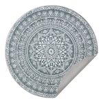 SONGMICS HOME Area Rug, 5.3 ft Dia. Round Rug for Bedroom, Non-Slip Carpet, Home Decor, for Living Room, Bedside, Single Sofa, Study, Machine Washable, Boho Style, Charcoal Gray UTAR052G02