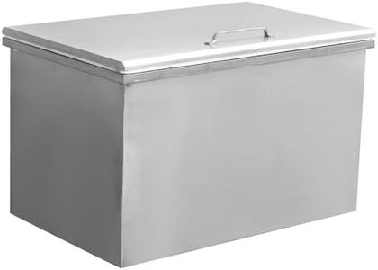 Upgraded Drop in Ice Chest, 28 in L x 18 in W x 17 in H Stainless Steel Ice Cooler, Commercial Ice Bin with Cover, 83 QT Outdoor Kitchen Ice Bar, Drain-Pipe and Drain Plug Included, for Cold Wine Beer