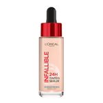 L’Oréal Paris Infallible 24H Tinted Serum Foundation, Light-weight Coverage, Dewy & Radiant Finish, Transfer-proof, 30ml