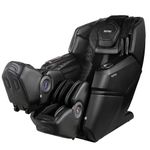 ROTAI 4D Full Body Massage Chair Foot Massager Zero Gravity with Heat Moving Legrest Stretch Sport Massage Chair for Home Office Building and Care Home (Black)