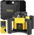 Firecore 1968ft Self-Leveling Horizontal Rotary Laser Level with FRD100 Receiver, FRL300R Construction Laser, 360 Degree Red Laser Beam, IP55 Waterproof Remote Control, Rechargeable Battery Included