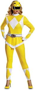 Disguise Women's Yellow Ranger Adult Costume, Yellow, M (8-10)