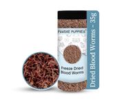 Foodie Puppies Freeze Dried Blood Worms 35g - Food for Guppies, Mollies, African Cichlids, Betta & Discus Fish and Tropical, Marine Fish & Turtles