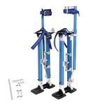 BLACKHORSE-RACING 24 inch -40 inch Professional Grade Adjustable Drywall Stilts Taping Paint Stilt Aluminum Tool Stilt for Painting Painter Taping Blue