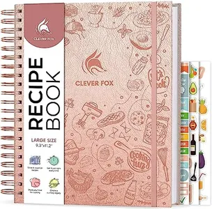 Clever Fox Recipe Book Spiral – Make Your Own Family Cookbook – Blank Recipe Notebook Organizer – Empty Cooking Journal to Write In Recipes – Large Size, 9.3”x11.2”, Hardcover (Rose Gold)